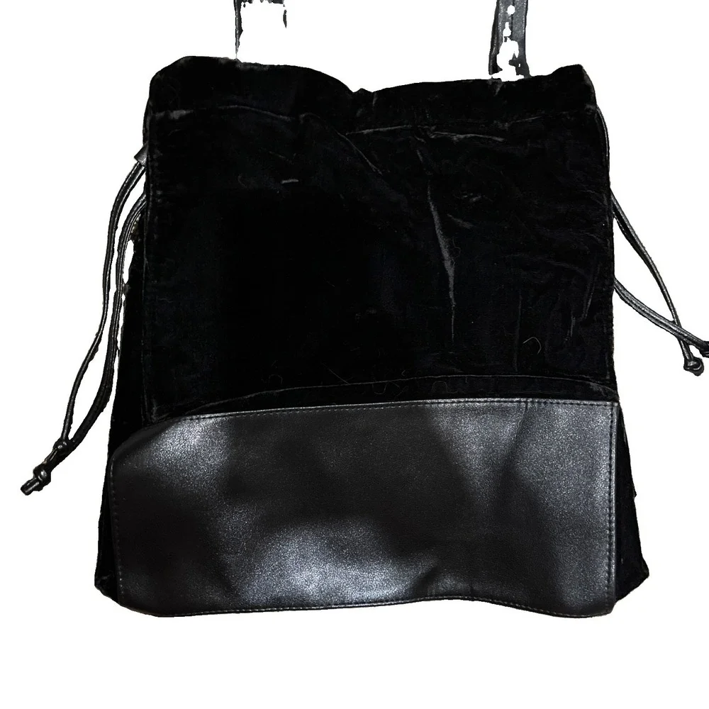 Victoria's Secret Rhinestone Tote Black Luxe Velvet Lined Shoulder Bag - New